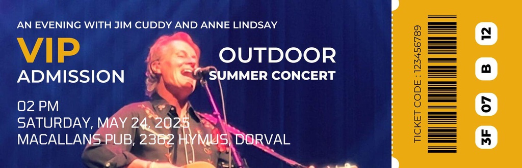 VIP Ticket - An Evening with Jim Cuddy and Anne Lindsay