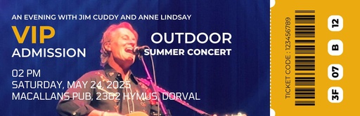 VIP Ticket - An Evening with Jim Cuddy and Anne Lindsay